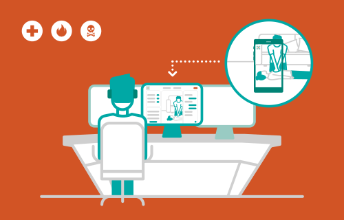 Illustration EmergencyEye®-Technologie für das Notfallmanagement
